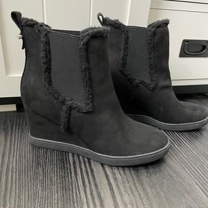 NWOT! Black suede booties!